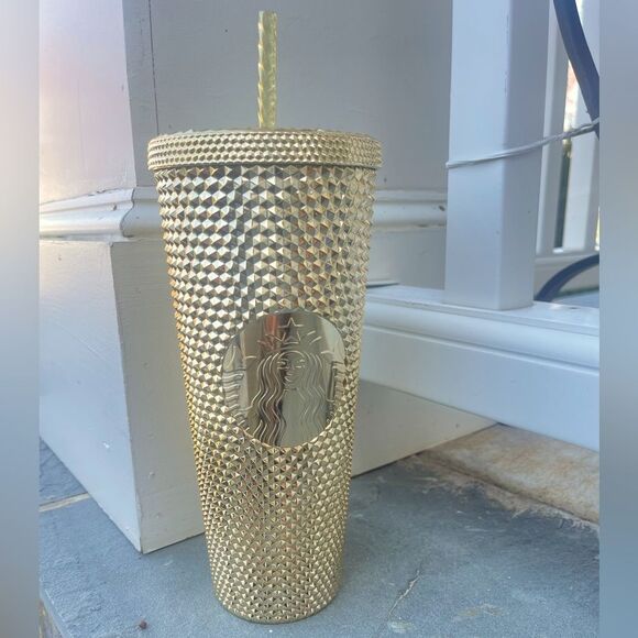 Starbucks gold venti studded metallic tumbler 2022 fall/winter - Picture 2 of 9